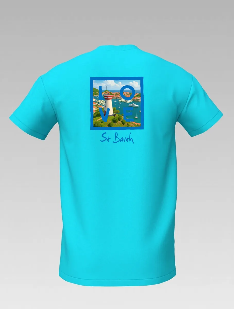 Kids’ Turquoise T-shirt – St Barth Signature – LOVE Edition Gustavia Harbor