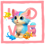 Pink cat LOVE