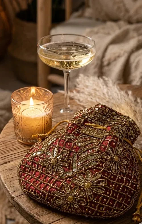 Shine in Gold with Our Boho Chic Evening Pouch Bag by Love Concept Store