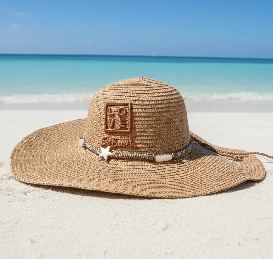 The Exotic Wide-Brim Hat – Chic Beach Style with LOVE St-Barth Signature | LOVE Concept Store