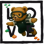 Black Diving Bear LOVE - Bottomless